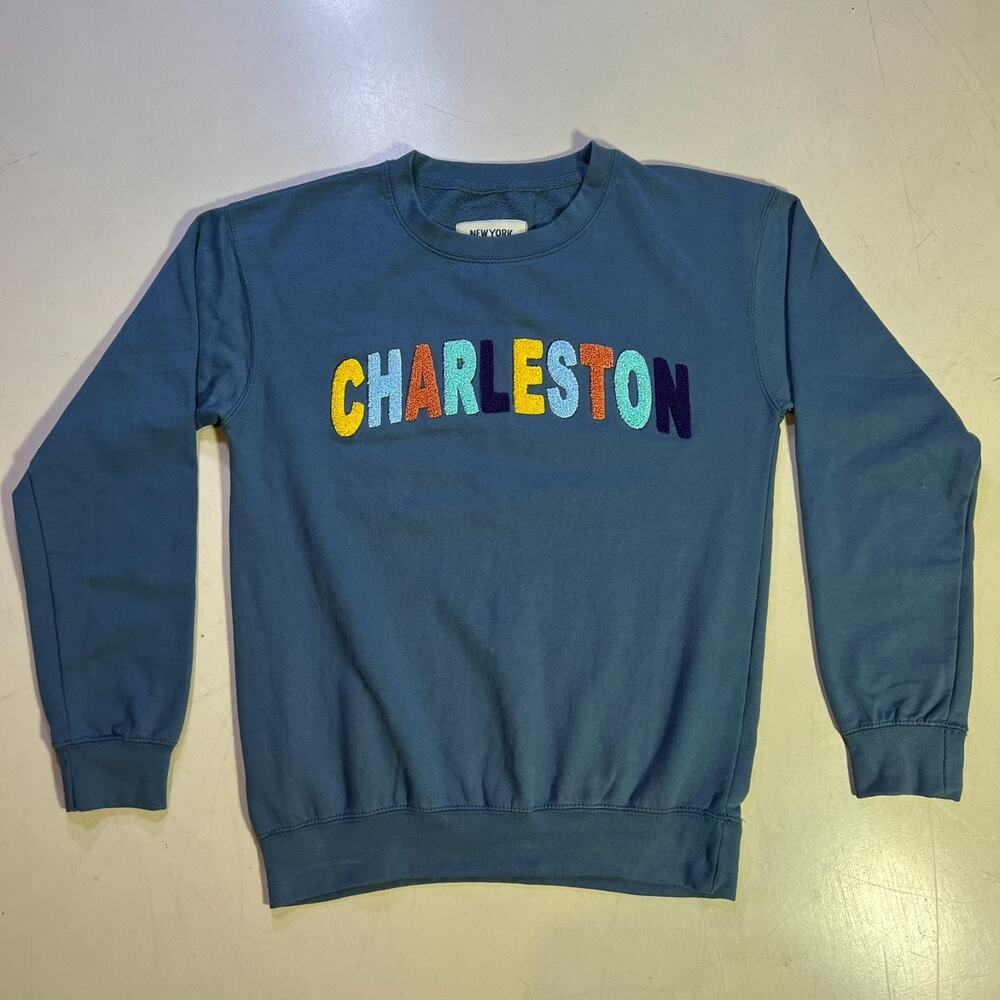 New York Popular Charleston Women's Blue Long Sleeve Sweater Sweatshirt Top S